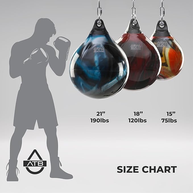 Aqua Training Bag 21" 190 Pound Heavy Punching Bag | Made in The USA and Built to Last | Easier On Joints So You Can Train for Longer | Water-Filled & Versatile