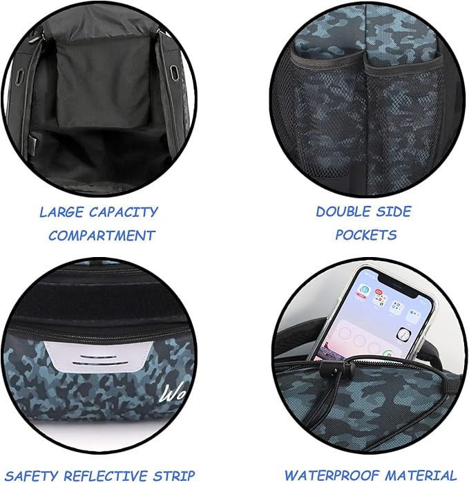 WOLT Youth Baseball Bag - Bat Backpack for Baseball, T-Ball & Softball Equipment & Gear, Bat & Glove Holder, Large Main Compartment for Helmet & accessories, Separate Shoes Compartment, Fence Hook