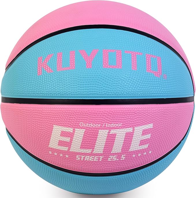 KUYOTQ Kids Toddler Youth Adult Size 3/4/5/6/7 Basketball 22/25.5/27.5/28.5/29.5" Thickened Rubber or Faux Leather Basketball for Boys Girls (Deflated)