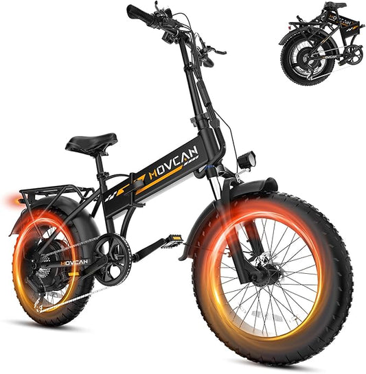 Q20 Folding Electric Bike, 52V 15.6Ah Removable Concealed Battery 20” Fat Tire Dirt Bike,1500W Motor 30 MPH Top Speed E Bikes, 7 Speed Dual Hydraulic Brake Electric Bikes for Adults