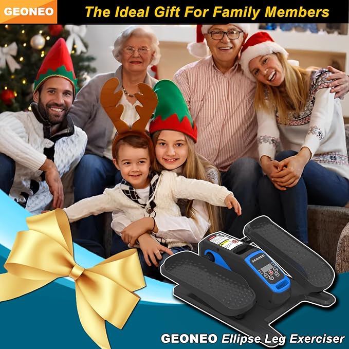 Under Desk Elliptical Machine, Electric Ellipse Leg Exerciser for Senior, Quiet and Compact Electric Seated Pedal for Home with Display Monitor, Remote Control and 12 Adjustable Speeds