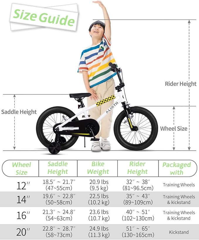 BMX Style Kids Bike for 2-8 Years Old Boys Girls Toddlers 12 14 16 Inches Bicycle with Training Wheels Coaster Brake, Multiple Color