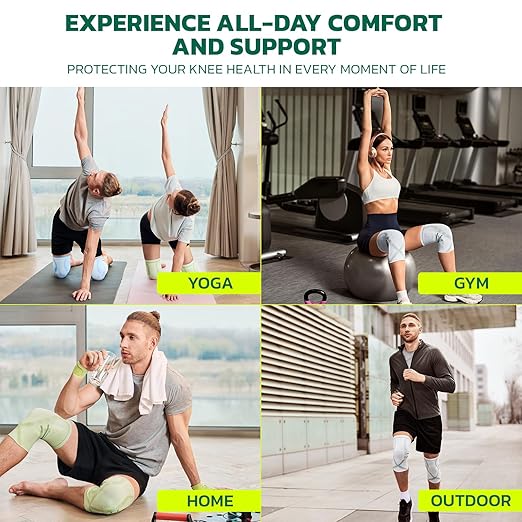 Compression Knee Brace for Women & Men, 2 Pack AOCELL Knee Sleeve Support for Knee Joint Pain Relief, ACL, Meniscus Tear, Arthritis - Breathable for Workout, Running, Gym, Sports, Fitness L