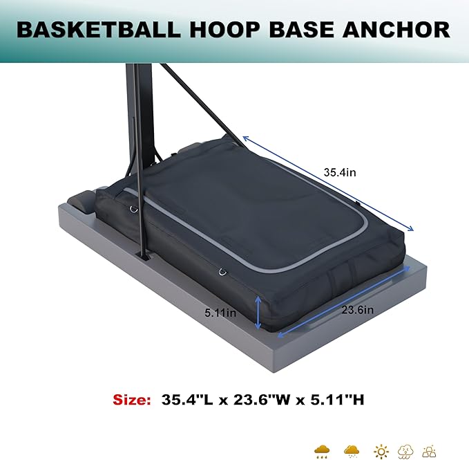 Basketball Hoop Sandbag,Weather-Proof Heavy Duty Weighted Base Anchor for Basketball Hoops, Basketball Hoop Anchor Can Hold in Excess of 200 lbs,Extra Safety for Your Sport