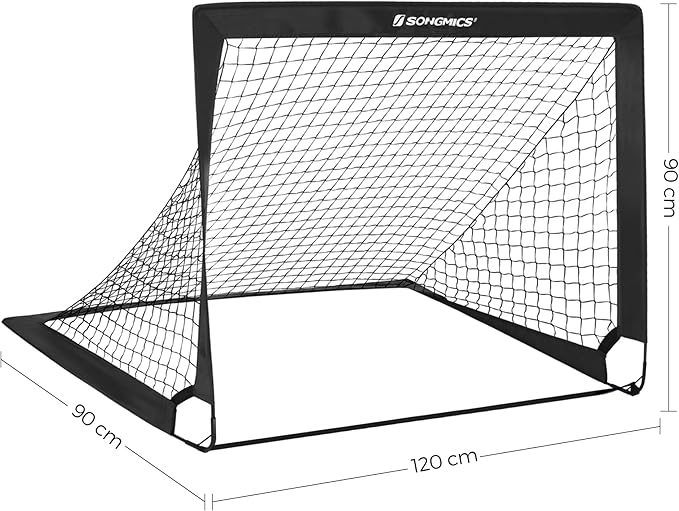 SONGMICS Kids Soccer Goals for Backyard, 4x3 ft Portable Soccer Nets Training Equipment, Toddler Soccer Goal with Carrying Bag, for Field