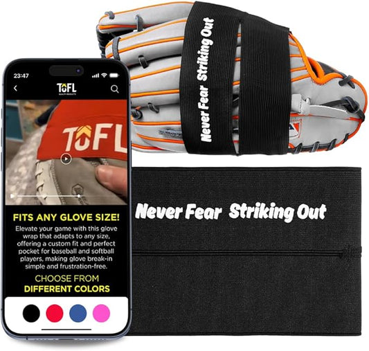 TOFL Baseball Glove Wrap | Premium Elastic Band for Perfect Glove Shape, Break-in & Maintenance | Shape Locker for Men’s & Women’s Softball, Adult & Youth Baseball Mitts, Fits Big & Small Sizes
