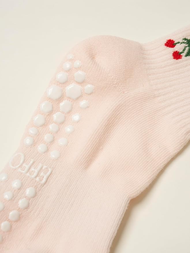 Crew Half Calf Grip Socks, Cutest Fruits Pilates Socks, Ruffle socks, Non-Slip, Barre Yoga Fitness