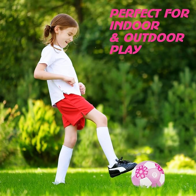 Soccer Ball Size 3, Size 4 - Kids Aged 3-5 6-8 8-12 Outdoors Sports Training Playing Ball Set with Pump Teens Girls Boys Back to School Gift