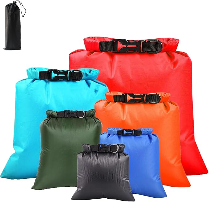 6PCS Dry Bags Waterproof, Lightweight Dry Bags for Kayaking Waterproof,Outdoor Waterproof Bag for Kayaking Hiking Boating Camping