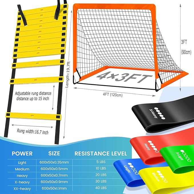 Soccer Goals for Backyard, Portable Soccer Goal, Football Practice, Soccer Training Equipment for Young