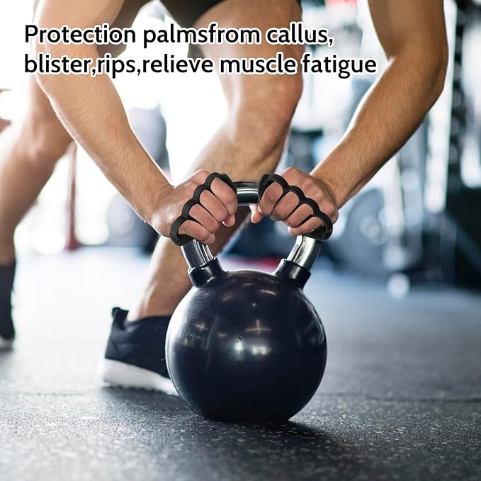 Anti-Slip Workout Grips: New Rubber Gym Grips Deadlifts Palm Protection Gloves for Weight Lifting, Dumbbell, Deadlift, Bar Pad Pull Up Grippers, Gym Training and Exercise for Men Women
