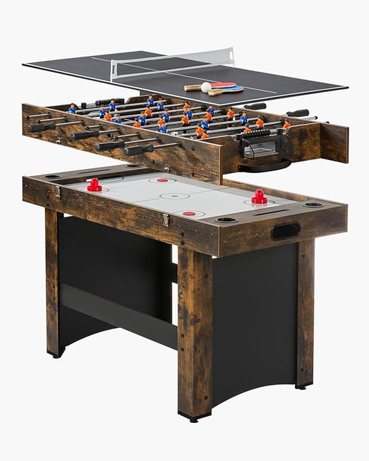 VEVOR 3-in-1/4-in-1 Combo Game Table Set, 48"/54" Air Hockey, Ping Pong & Foosball Combo, with Pucks & Pushers, Multi Combination Table for Family Game Room or Office