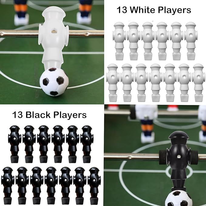 26pcs Foosball Men Replacement, Soccer Player Set Football Players Parts Foosball Man Table Player Football Machine Accessories Replacement Parts