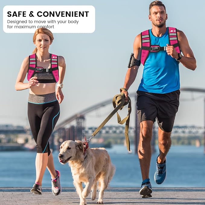 Weighted Vest Woman, 6 LB Womens Weight Vest for Walking, Strength Training Weight Vests for Men, Reflective Stripe Fitness Vest for Workout Running Jogging