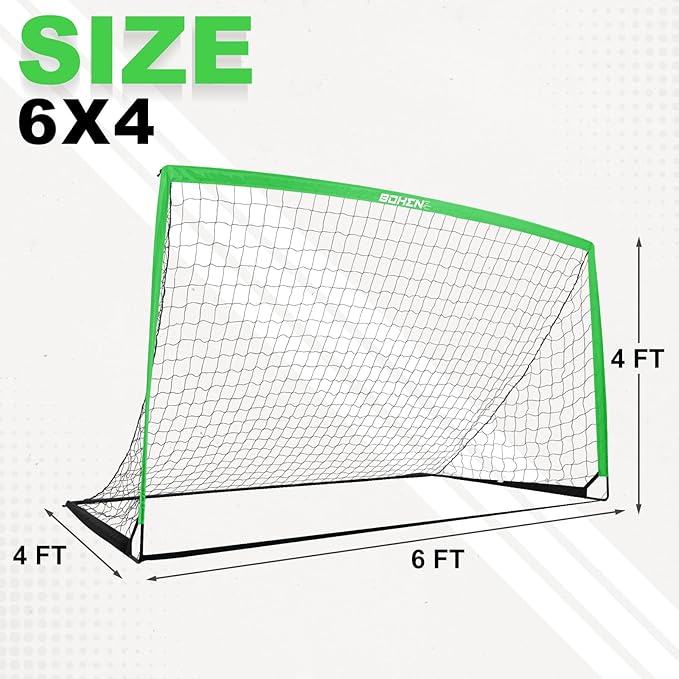BOHEN 11x5.5 FT/9x5 FT/6x4 FT Portable Metal Soccer Goal for Backyard with Carry Bag - Fun for Outdoor Indoor Training Games for Kids and Adult, Easy Storage and Transportation