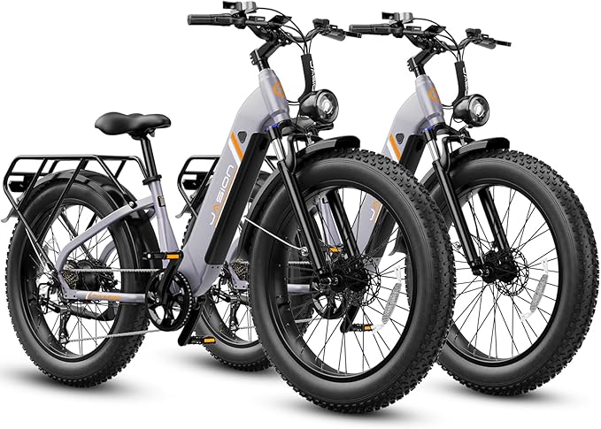 Jasion Thunder Electric Bike, 30+MPH 1500W Peak Motor E Bikes, 80Miles Range with 864Wh Battery, Hydraulic Disc Brakes, Front Suspension, 26'' x 4'' Fat Tire Adults Electric Bicycles, APP Control