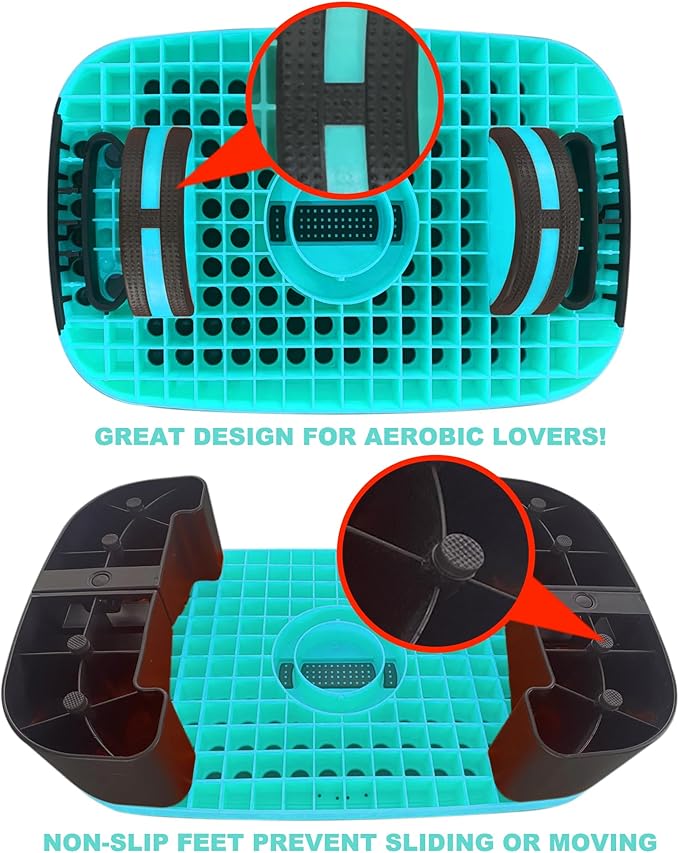 4-In-1 Aerobic Balance Board and Step Up Exercise Platform - Adjustable Multifunctional Balance Board Slant Board, Steppers for Exercise - Home Workout Non Slip Stepper Platform