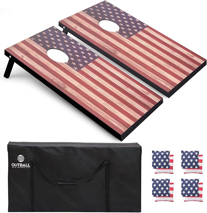 Cornhole Set 4x2 and 3X2 Regulation Size Corn Holes Sets with Carrying Bags & 8 Bean Bags Cornhole Boards Bean Toss Games for Adults Family Outdoor Beach Lawn Outside Backyard Games