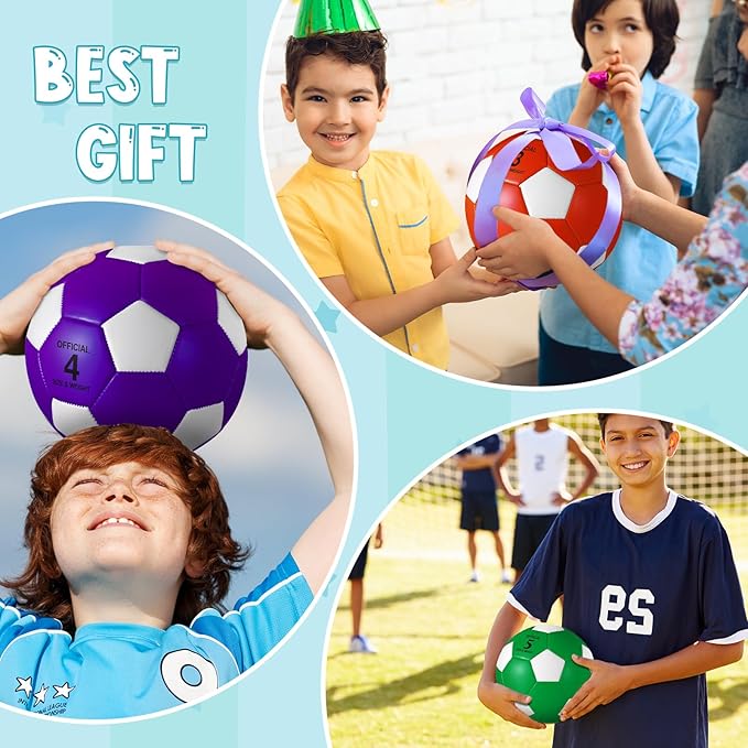 Libima 12 Pcs Soccer Balls with Pump Official Size 3/4/5 Soccer Ball Bulk for Child Adult School Sport Training Practice Christmas Operation