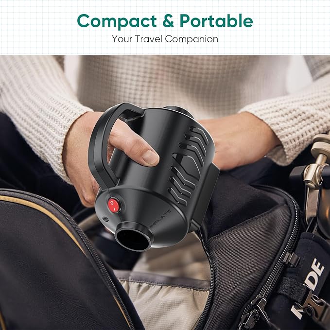 Electric Air Pump for Inflatable Pool Toys - High Power Quick-Fill Air Mattress Inflator Deflator Pump for Pool Float Raft Gymnastics Track Mat, Portable Air Pump 4 Nozzles AC 110-120V (400W)