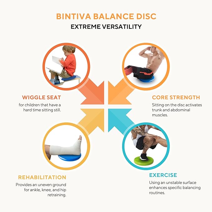 Wobble Cushion Balance Disc - Wobble Disc & Wiggle Seat, Balance Pads for Physical Therapy, Wobble Disk, Sensory Room Equipment - Wobble Seat
