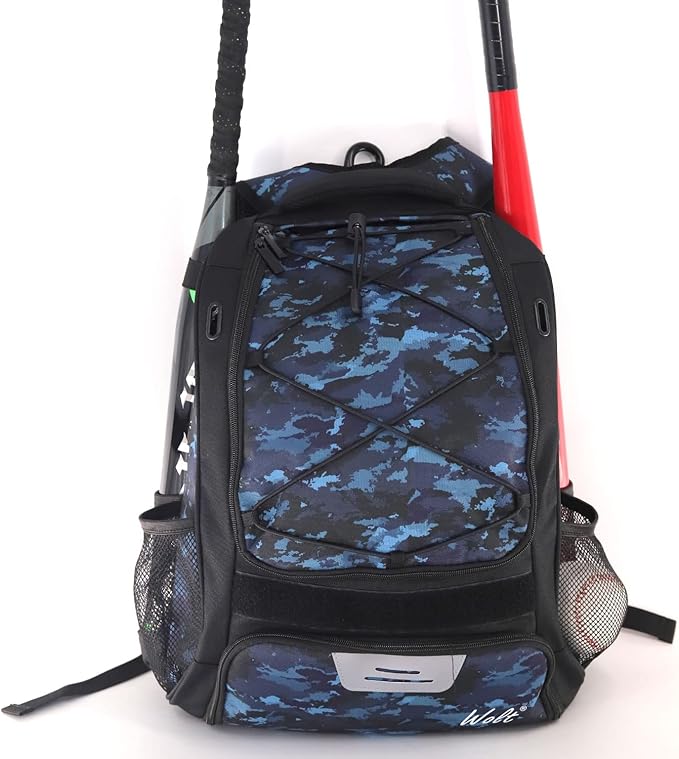 WOLT Youth Baseball Bag - Bat Backpack for Baseball, T-Ball & Softball Equipment & Gear, Bat & Glove Holder, Large Main Compartment for Helmet & accessories, Separate Shoes Compartment, Fence Hook