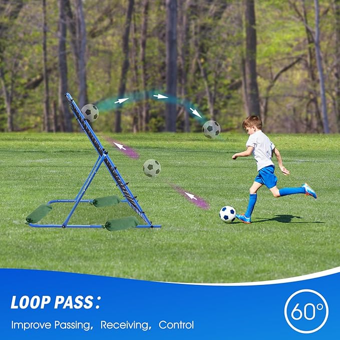 Soccer Rebounder Net, Quick-Switch Angle Soccer Training for Control, Passing Practice, Easy Setup Rebounder Gifts Aids & Equipment for Kids,Teens & Adults