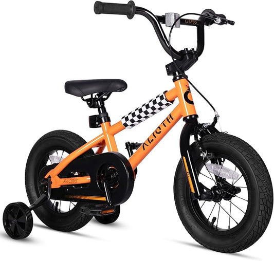 BMX Style Kids Bike for 2-8 Years Old Boys Girls Toddlers 12 14 16 Inches Bicycle with Training Wheels Coaster Brake, Multiple Color