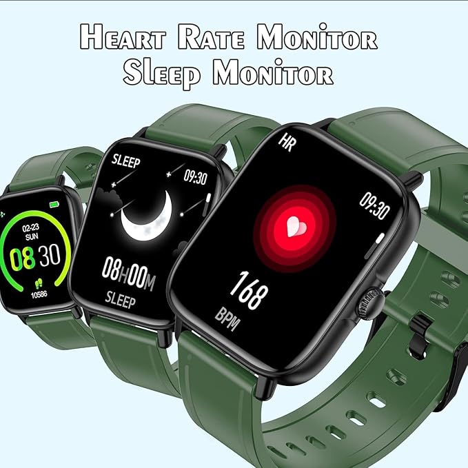 Smart Watch for Men Women (Answer/Make Call) - 1.9" Full Touch Screen Smartwatch iOS Android Compatible, Fitness Tracker Watch with Heart Rate Sleep Monitor, BP, SpO2, Step Counter (Classic Green)