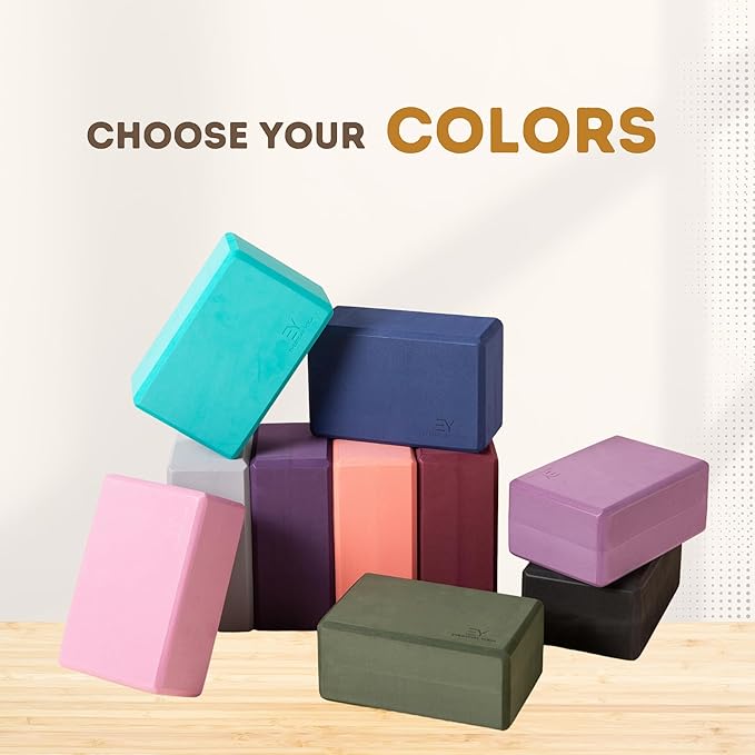 𝗘𝘃𝗲𝗿𝘆𝗱𝗮𝘆 𝗬𝗼𝗴𝗮 Foam Block with Soft Non-Slip Surface for Stability, Balance, and Deepen Stretches - Ideal for Yoga, Pilates, and Meditation Accessories (Sold Singular)