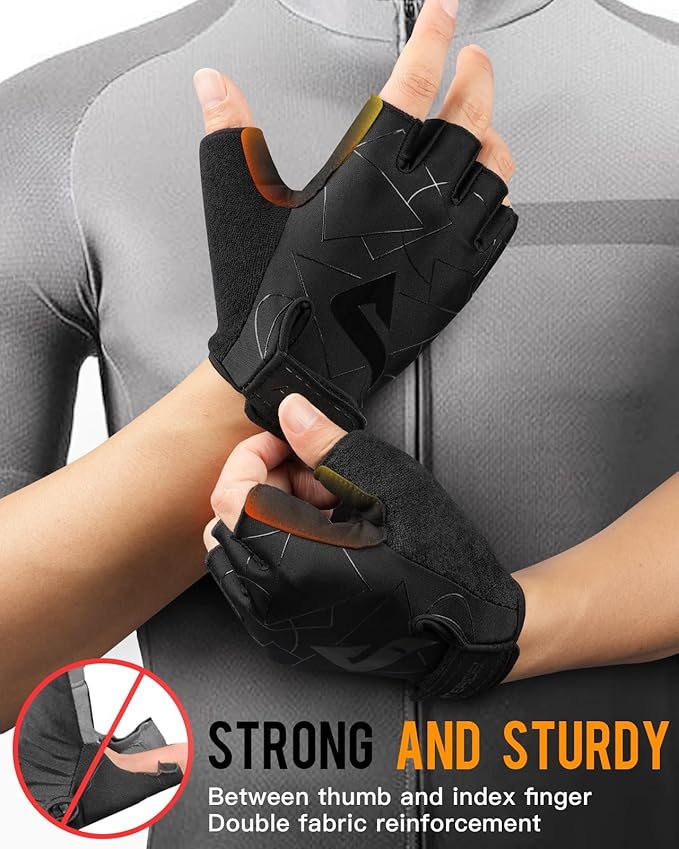 ATERCEL Cycling Gloves - Men's Bicycle Gloves for Cycling, Workout, Gym, Training, Weight Lifting, Outdoor, Dirt Bike, Mountain Bike, Riding