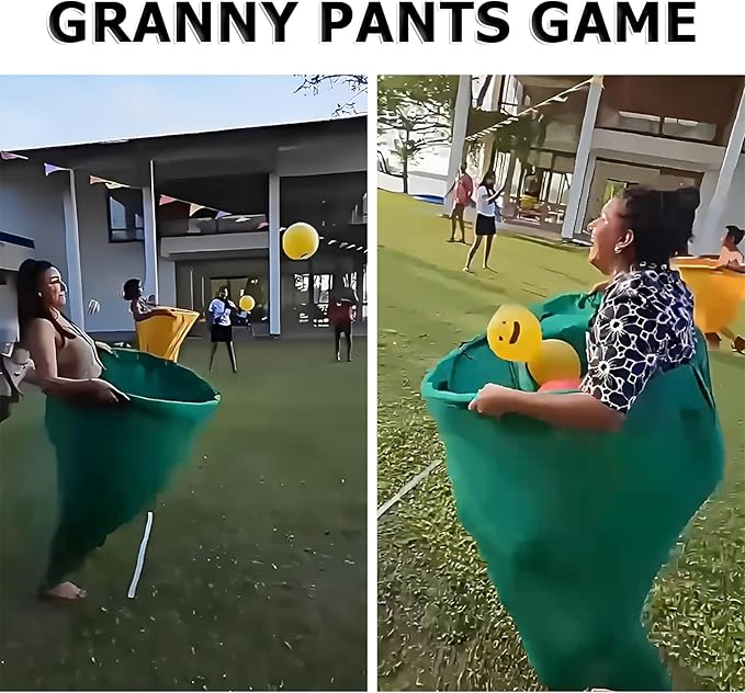 Granny Pants Yard Game, 2025 New Granny Pants Outdoor Game with Bouncy Balls, Giant Outdoor Games for Adults and Family, Funny Party Yard Games