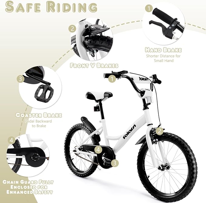 Kids Bike 14 16 18 Inch Bicycle for 3-9 Years Boys Girls Bike,Children's Bicycle with Bell Training Wheels, Multiple Colors