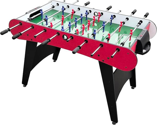 Foosball Table, 52.75'' Home Arcade Table Soccer with 4 Balls and Manual Scorer, Competition Foosball Table Set for Family Game Room, Adult Rrec Room, Basements or Bar
