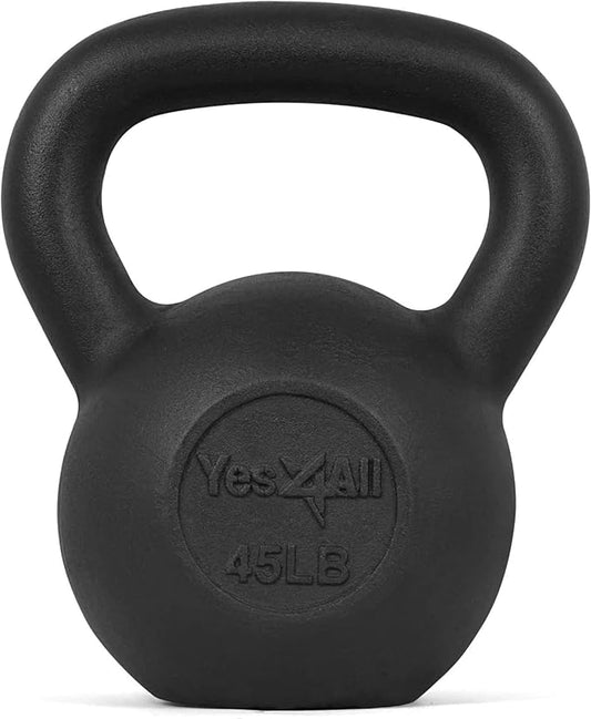 Yes4All 5-80 lbs Cast Iron Kettlebell for Dumbbell Weights Exercises, Gym, Full Body Home Workout Equipment, Push up, Grip and Strength Training