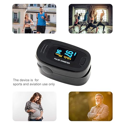 CONTEC CMS50NA Pulse Oximeter Fingertip Blood Oxygen Saturation Monitor SpO2 and PR Value Waveform Blood Oxygen Neck/Wrist Corda, Black