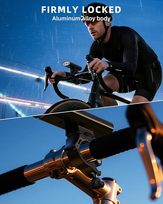 Super Bright Bike Lights for Night Riding, USB Rechargeable Mountain Bicycle Headlight, Waterproof, 6+4 Light Modes Bike Light Set for Cyclists and Commuters