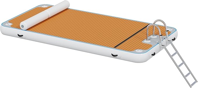 Specraft Inflatable Floating Dock, Non-Slip Air Dock Platform loating Island Raft with Rope Ladder for Pool Lake Beach Ocean