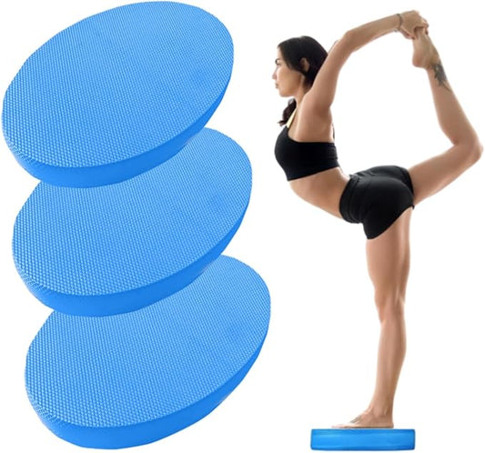 3PCS Foam Balance Pad Blue Foam Balance Exercise Cushion for Therapy, Yoga, Non-Slip, Water-Resistant Pilates Stability Trainer Pad