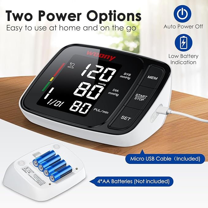 Blood Pressure Monitor,Upper Arm Blood Pressure Monitors for Home Use,Digital Automatic Blood Pressure Machine,Adjustable 8.7"-17" Blood Pressure Cuff Backlight LCD with 2 * 90 Reading Memory