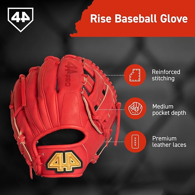 BB Stock Rise Baseball Glove for Youth & Little Leagues, Age 8-12, Infield & Outfield, 11.5", H-Web, Easy Break-in, Narrow Fit & Lightweight Design