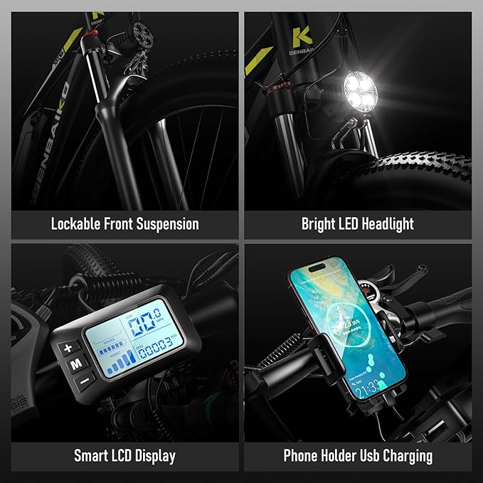 Electric Bike for Adults, 29" 1500W Peak Max 37MPH 921.6WH Electric Mountain Bike, 80 Miles Ebike 21-Speed Gears, IP7 Waterproof E Bicycle E Bike for Commuter