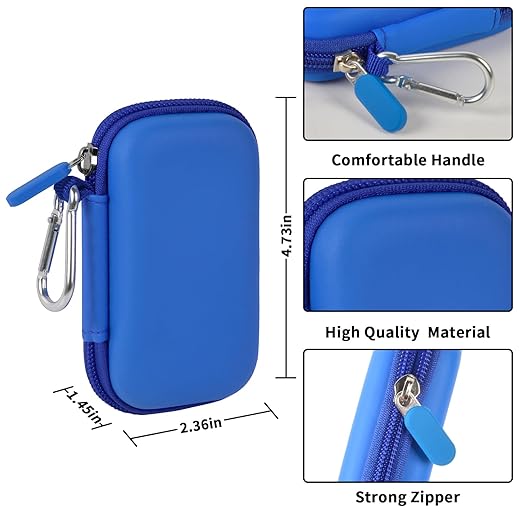 Heart Rate Monitor Case for AliveCor for KardiaMobile 6L / 6L Max 1L Personal EKG Monitor Storage Holder for Cardiac Mobile Portable Heart Rate Monitor Bag Organizer (Pill Box Included) Dark Blue