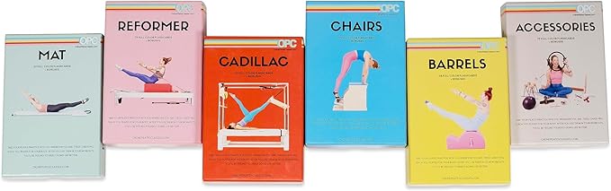 OnlinePilatesClasses Pilates Chair Deck with Video Tutorials, Fitness Flash Cards with 97 All-Levels Cards Set for Home Gym Exercise, Chair Not Included