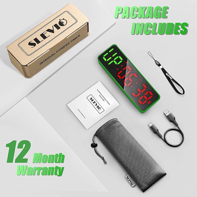 Small Gym Timer Clock Stopwatch Magnetic Workout Interval Timer, Large LED Digital Display, Home Accessories Countdown Clock for Home Gym Garage Schools