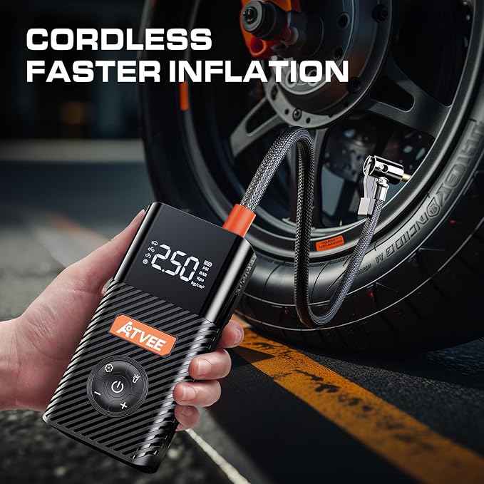 Bicycle Pump, 30s Fast Inflate Bike Pump with Gauge & Digital Display, 150PSI Portable Electric Bike Tire Pump with Presta & Schrader Valves for Road Bike, E-Bike