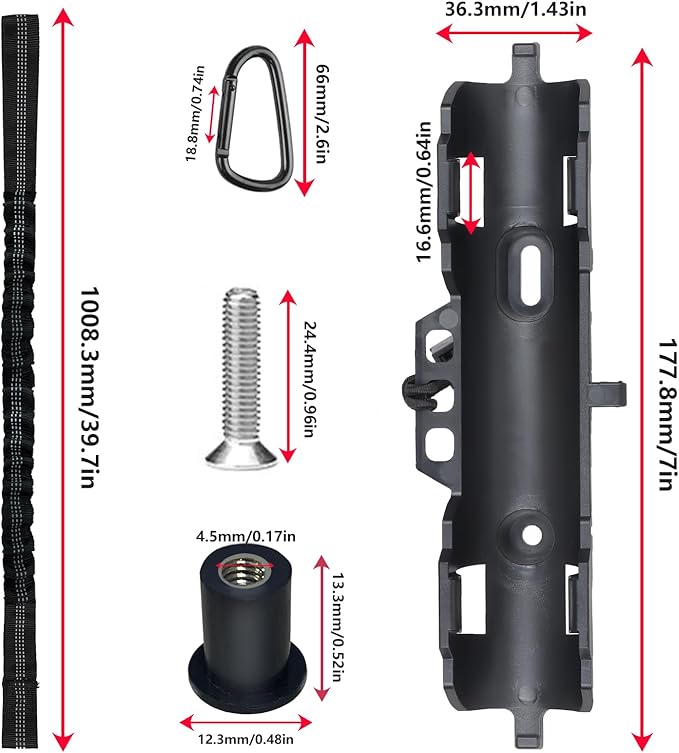 2PCS Kayak Paddle Holder, Coming with Locking Kits & Hardware & Adjustable Kayak Paddle Leashes