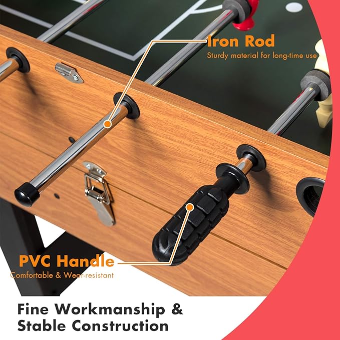 GYMAX 3 in 1 Multi Game Table, 49 Inch with Foosball Hockey & Billiards, Competition Sized Combo Game Table for Home, Game Room, Bar, Party, Club