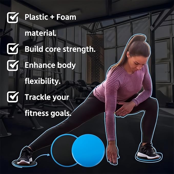 Exercise Core Sliders, Dual Sided Exercise Gliding Discs Use on Carpet or Hardwood Floors, Light and Portable, Perfect for Abdominal&Core Workouts