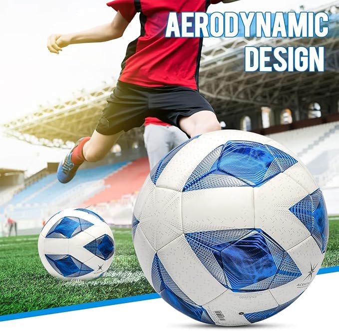 Soft PU Leather Soccer Ball, Indoor Outdoor Team Sports, Training Practicing Game Match Soccer Ball Gift for Adult Youth, 1pcs